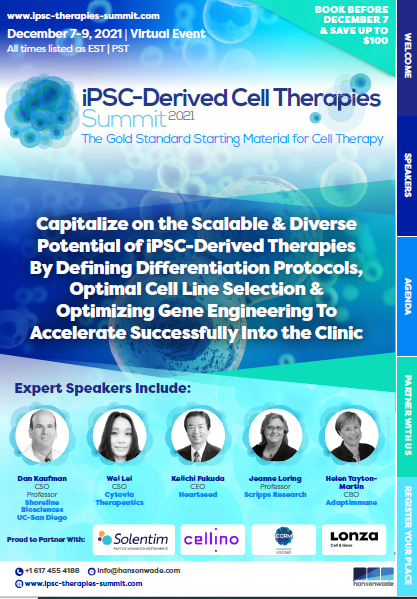 iPSC-Derived Cell Therapies Summit - Full Event Guide